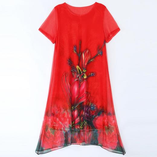 气质印花，夏季时简约个性拼色3D效果宽松印花连衣裙HR- YYG82490 商品图5