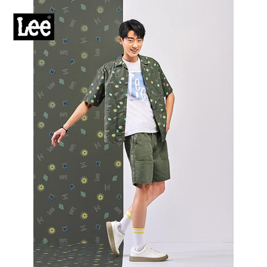 Lee商场同款22春夏新品舒适满身印花多色男短袖衬衫LMT001627100 商品图1