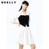 NEELLY纳俪商场同款假两件连衣裙女简约通勤A字裙2022秋季新款N22072Y01041 商品缩略图2