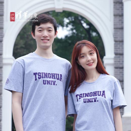 清华经典款英文印花 T 恤 商品图2