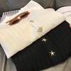 【限时折扣】法式优雅海星扣螺纹V领短袖针织开衫（黑色/白色）均码（非质量问题不退不换） 商品缩略图8
