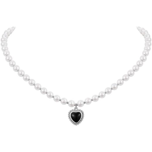 ZEGL爱心人造珍珠项链女高级设计感小众黑玛瑙锁骨链法式复古配饰 商品图5