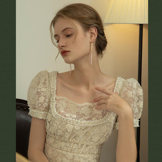 Oflye潮流饰品 珍珠流苏耳环女圆脸显瘦长款耳钉欧美个性新款饰品 商品图3