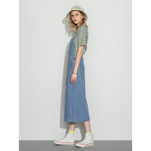 Lee商场同款22春夏新品中浅蓝色女牛仔背带裙潮LWB0024405PN-191 商品图3
