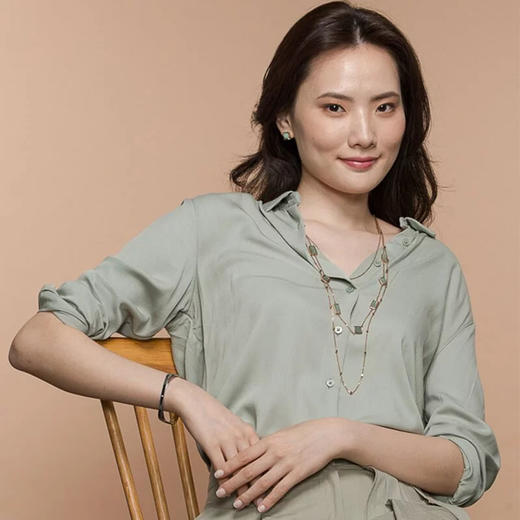 天然翡翠长方形三长项链 Tracey Chen 商品图1