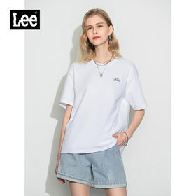 Lee商场同款22春夏新品舒适男友版多色女圆领短袖T恤LWT0024264DR