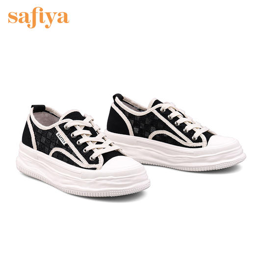 品牌定制| 索菲娅棋盘格网面云感轻盈底小白鞋2022秋新款溶解厚底休闲鞋SF23112416 商品图8