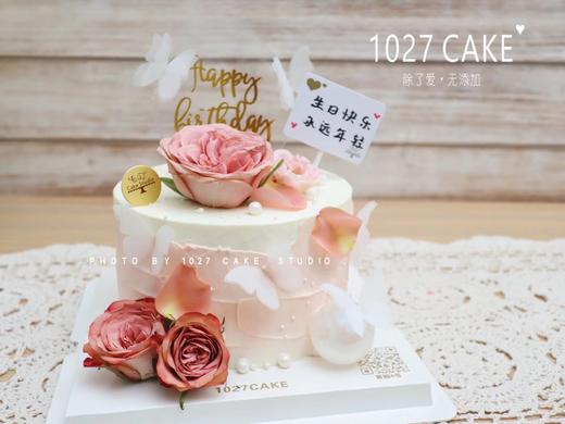1027CAKE | 鲜花主题蛋糕 卡布奇诺玫瑰 蝴蝶 商品图2
