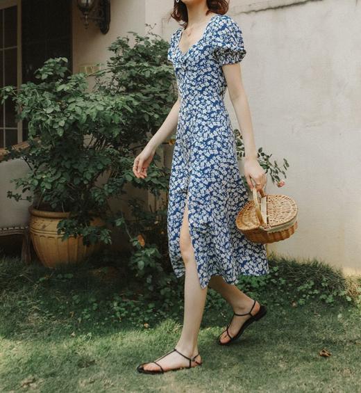 【限时折扣】锐达 蓝色碎花连衣裙 S-XL（非质量问题不退不换） 商品图7