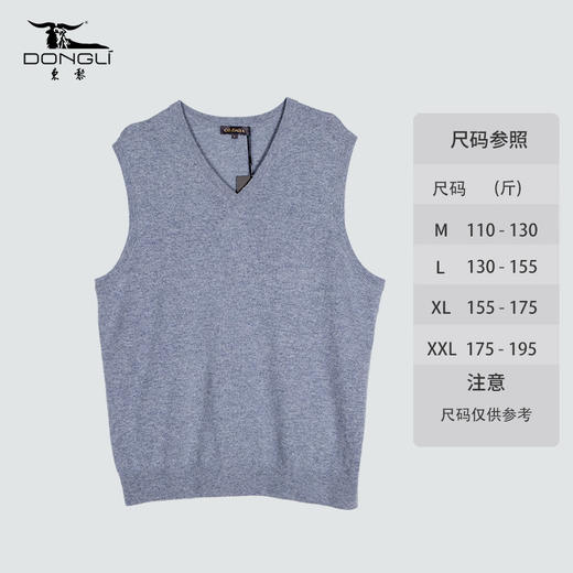 东黎 • 山羊绒男士秋冬针织V领休闲百搭打底保暖套头背心 MSR-1555 商品图3