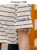 Threegun三枪 【丝柔棉】休闲横条圆领女士打底短袖T恤-23224A911 商品缩略图3