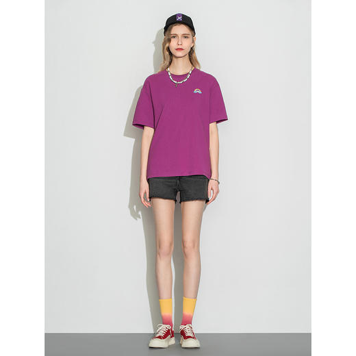 Lee商场同款22春夏新品舒适男友版多色女圆领短袖T恤LWT0024264DR 商品图2