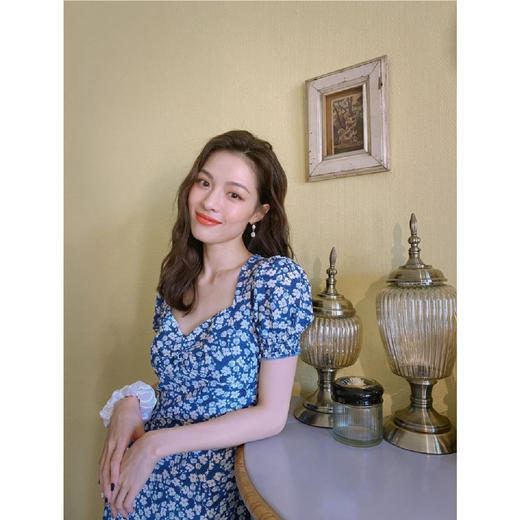 【限时折扣】锐达 蓝色碎花连衣裙 S-XL（非质量问题不退不换） 商品图1