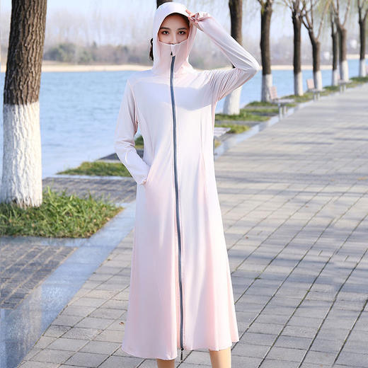 【ins同款 防晒50+++】2024夏新款透气薄款冰丝长袖长款全身服升级款防晒衣sjmh34 商品图5