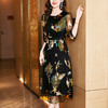 大码10姆米真丝数码印花顺纡缎连衣裙,2022夏季新款桑蚕丝中长裙SM-82298363 商品缩略图2