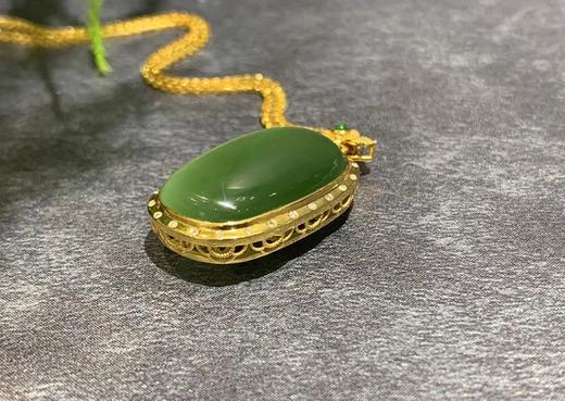 【御珠宫坊】金镶碧玉无事牌吊坠 商品图4