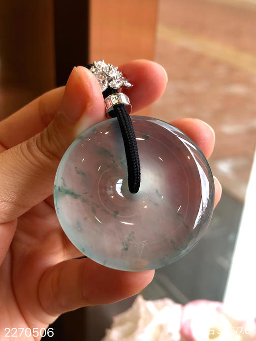 2270506，高冰近玻璃飘翠平安扣裸石，具体价格微信咨询 商品图6