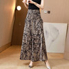 DP1035香云纱大码豹纹真丝腿裤女夏季2022新款宽松高腰时尚休闲长裤子 商品缩略图1