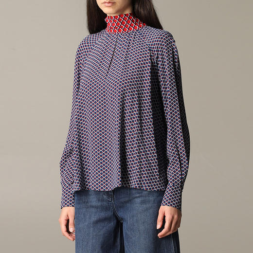 KENZO 高田贤三 女士系带图案印花围巾领长袖衬衫 混色 FA52 TO170 51F 73 商品图1