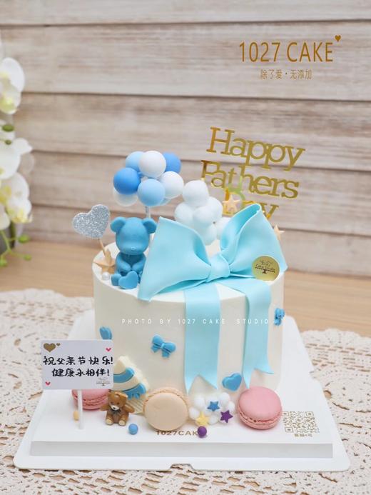 1027CAKE | 蓝色翻糖蝴蝶结  小熊 商品图0