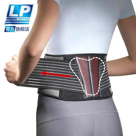LP 575 粘贴式T型腰垫护腰 松紧可调举重健身运动透气腰带 商品图1