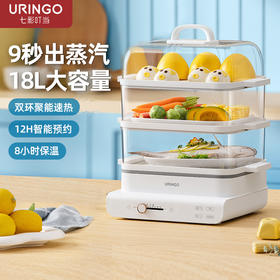 七彩叮当电蒸锅家用小型多功能三层大容量蒸箱蒸菜神器透明电蒸笼DZ01