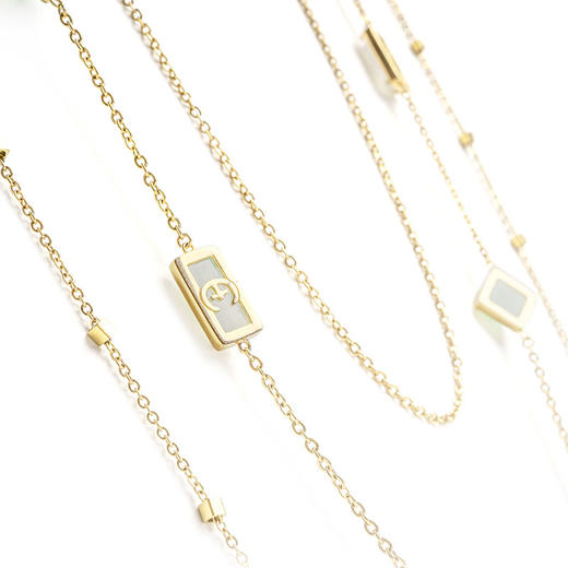 天然翡翠长方形三长项链 Tracey Chen 商品图6