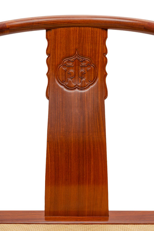 红桥红  家具严选  缅甸花梨（大果紫檀）【藤面 恭王府 寿字纹 圈椅 三件套】 商品图3