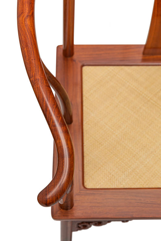 红桥红  家具严选  缅甸花梨（大果紫檀）【藤面 恭王府 寿字纹 圈椅 三件套】 商品图5