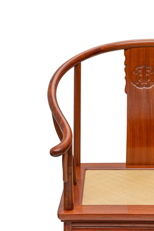 红桥红  家具严选  缅甸花梨（大果紫檀）【藤面 恭王府 寿字纹 圈椅 三件套】 商品图4