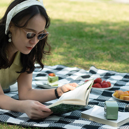 经典黑白格野餐垫户外便携野炊垫 商品图3