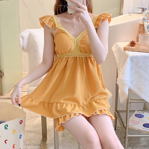 无袖背心带胸垫花边睡衣仙女套装 QYSY980 商品图3