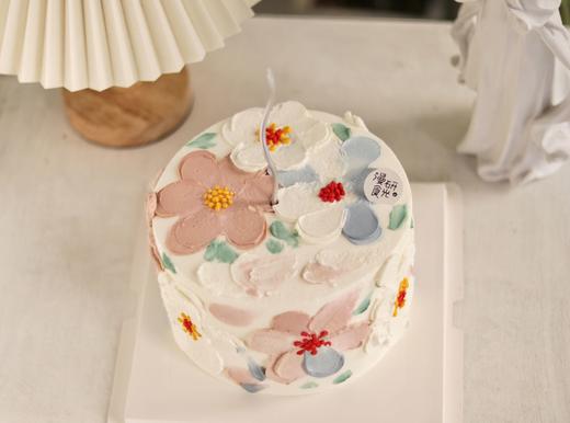 【生日蛋糕】手绘奶油花朵款 商品图1