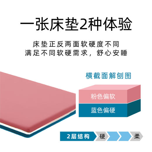 FranceBeD 芙兰舒双面海绵床垫 一张床垫2中软硬选择 宽85×长195×高8cm 商品图1