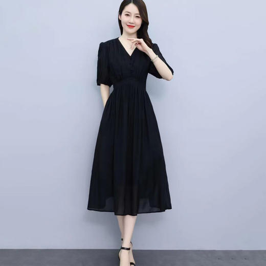 连衣裙女2022新款夏季感法式高腰显瘦泡泡袖惊艳长裙 YYM1236 商品图1