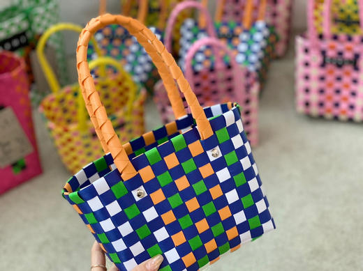 mini版编织菜篮子-拼蓝色 商品图4