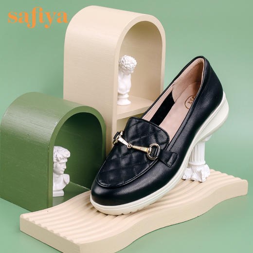 商场同款| 索菲娅小香风马衔扣优选牛皮按摩舒适底豆豆鞋2022秋妈妈单鞋SF23111040 商品图0