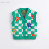 【打折】马克珍妮秋装 男童绿格子纯棉针织马甲221501 商品缩略图0