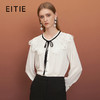 EITIE爱特爱秋季新款时尚温柔可爱百搭显瘦飘带上衣衬衫6709402 商品缩略图0