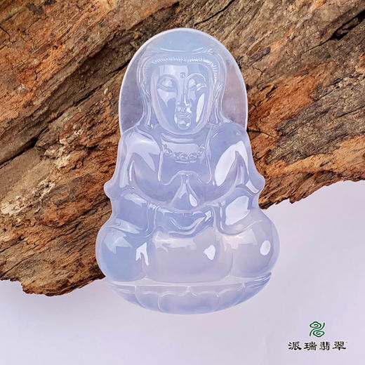 派瑞翡翠 翡翠观音 糯冰种 紫色 商品图0