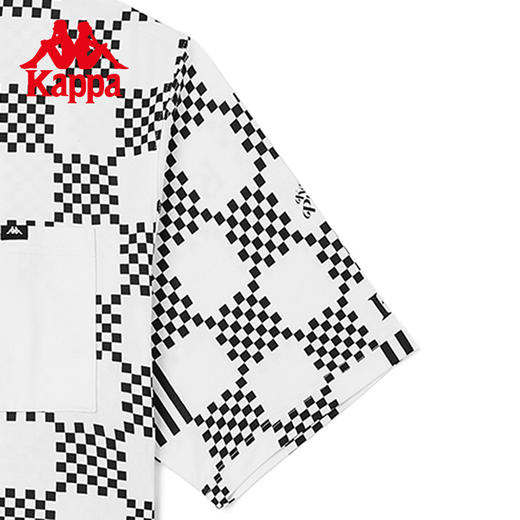 Kappa卡帕棋盘格短袖2022新款情侣男女运动T恤夏季休闲圆领半袖K0CY2TD75 商品图2