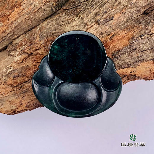 派瑞翡翠 翡翠佛 糯种 墨翠 商品图3