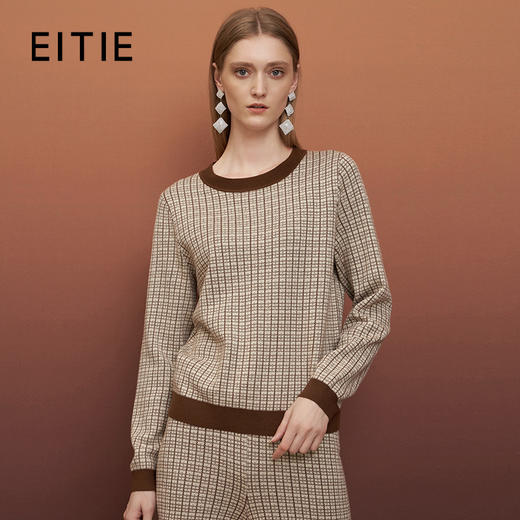 EITIE爱特爱秋季新款显瘦舒适套头针织衫6701408 商品图0