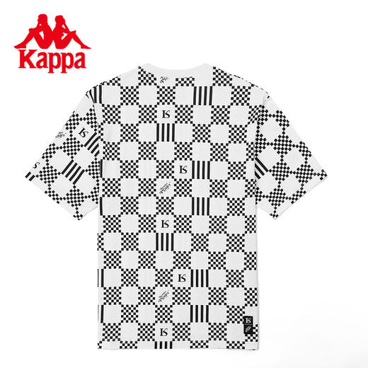 Kappa卡帕棋盘格短袖2022新款情侣男女运动T恤夏季休闲圆领半袖K0CY2TD75 商品图1