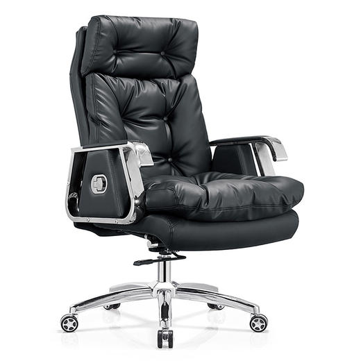 【家居建材】老板椅电脑椅家用大班椅可躺升降办公总裁转椅头层牛皮 商品图2