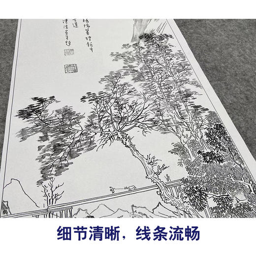 傅儒工笔画白描底稿《暮烟归来图 》山水底稿FS21 商品图4