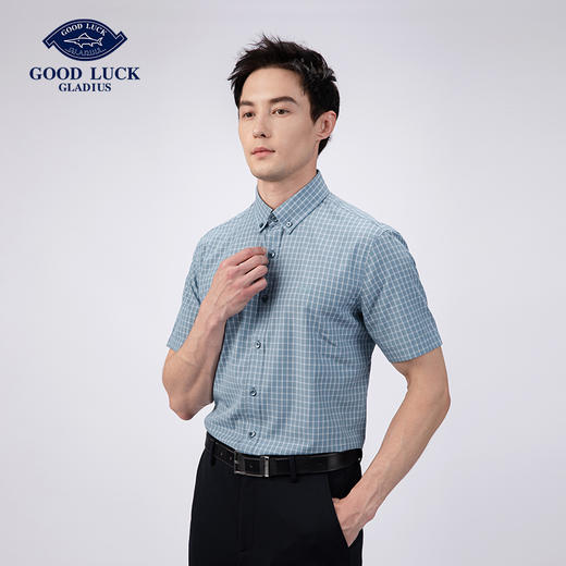 GOODLUCK德鲨挺括弹性亲肤短袖衬衫LY21411 商品图3