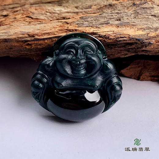 派瑞翡翠 翡翠佛 糯种 墨翠 商品图1