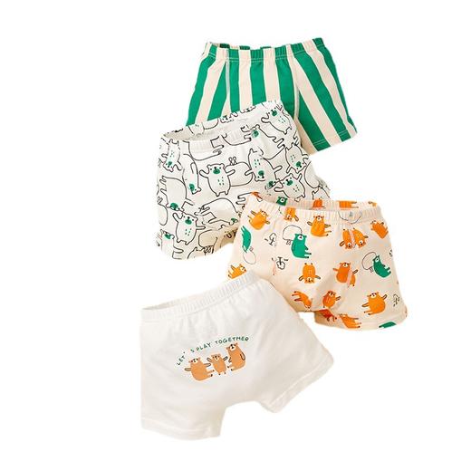 【4条装 细腻绵柔 天然触感】A类儿童内裤卡通男童女童四角平角不夹屁屁宝宝夏短裤纯棉 商品图4