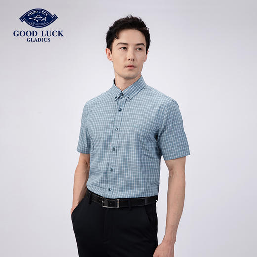 GOODLUCK德鲨挺括弹性亲肤短袖衬衫LY21411 商品图1